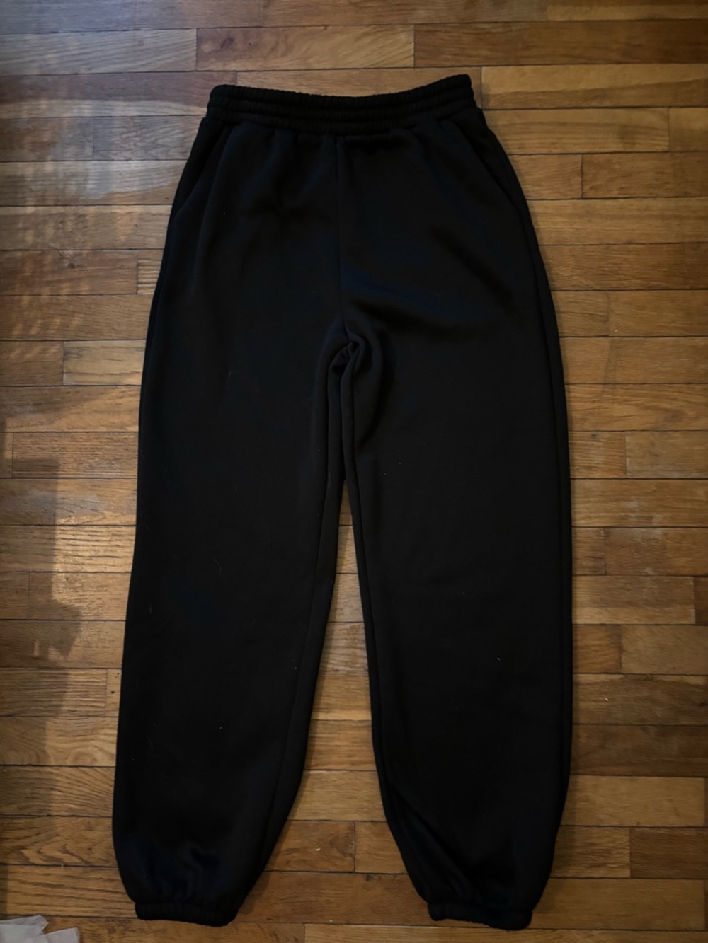 Black Sweatpants with Rhinestone Skeleton Hand Design - Picture 2 of 7
